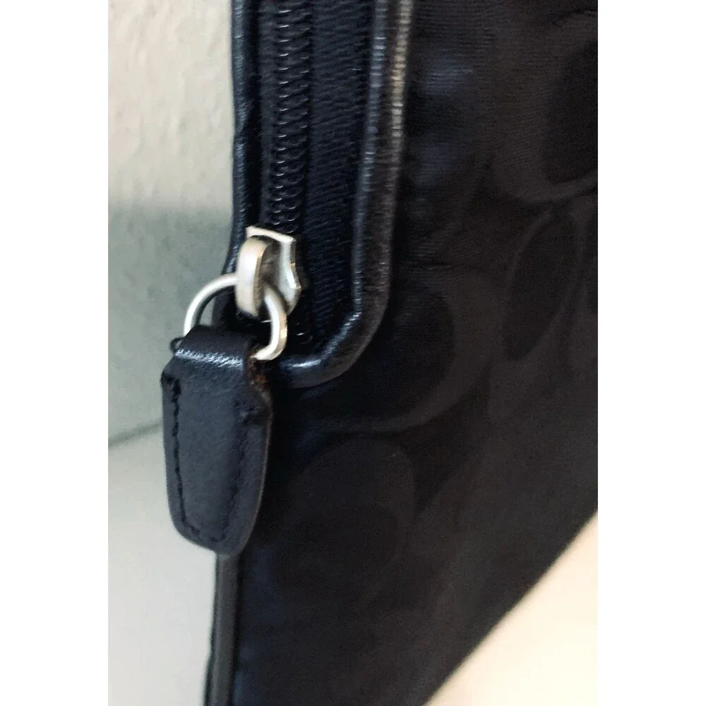 Coach Signature Black Jacquard Padded Tablet/Laptop Pouch 13